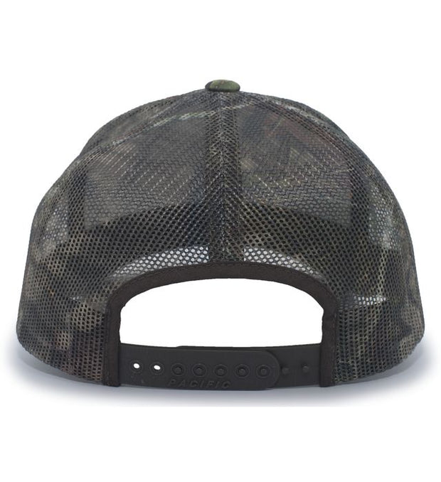 Pacific Headwear 108C Camo Snapback Trucker Cap