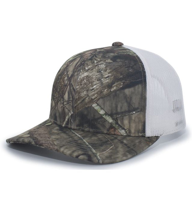 Pacific Headwear 108C Camo Snapback Trucker Cap