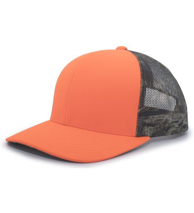 Pacific Headwear 108C Camo Snapback Trucker Cap
