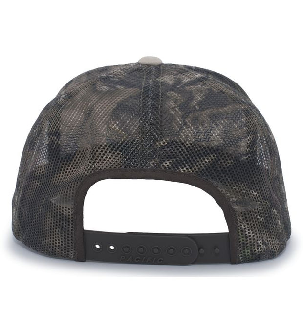Pacific Headwear 108C Camo Snapback Trucker Cap