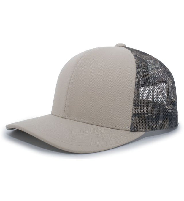 Pacific Headwear 108C Camo Snapback Trucker Cap