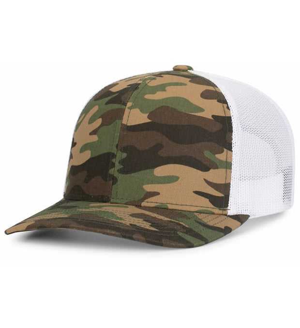 Pacific Headwear 108C Camo Snapback Trucker Cap