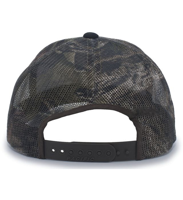 Pacific Headwear 108C Camo Snapback Trucker Cap