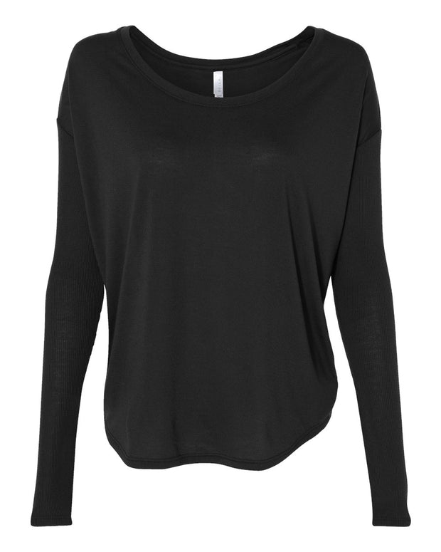 BELLA + CANVAS Women’s Flowy 2x1 Ribbed Long Sleeve Tee - 8852