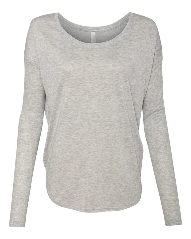 BELLA + CANVAS Women’s Flowy 2x1 Ribbed Long Sleeve Tee - 8852