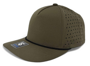 5 Panel Hydro Cap: Military Green with Black Rope Snapback