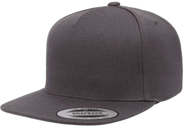 Yupoong 5089M Premium 5-Panel Snapback Hat, Flat Bill Cap - YP Classics®