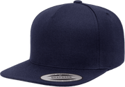 Yupoong 5089M Premium 5-Panel Snapback Hat, Flat Bill Cap - YP Classics®