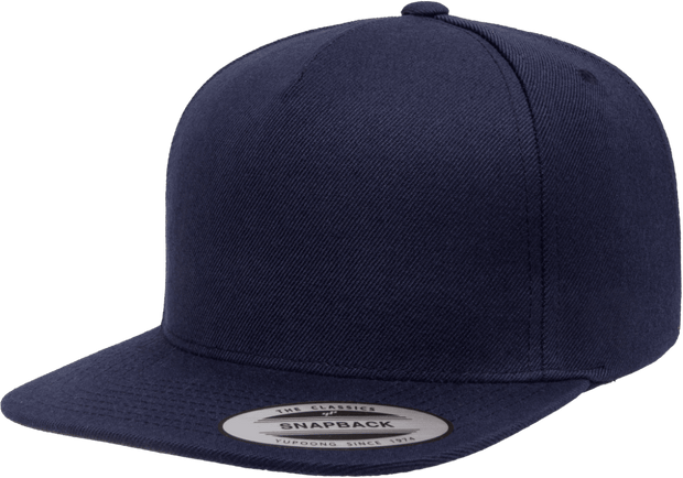 Yupoong 5089M Premium 5-Panel Snapback Hat, Flat Bill Cap - YP Classics®