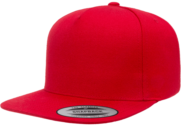 Yupoong 5089M Premium 5-Panel Snapback Hat, Flat Bill Cap - YP Classics®