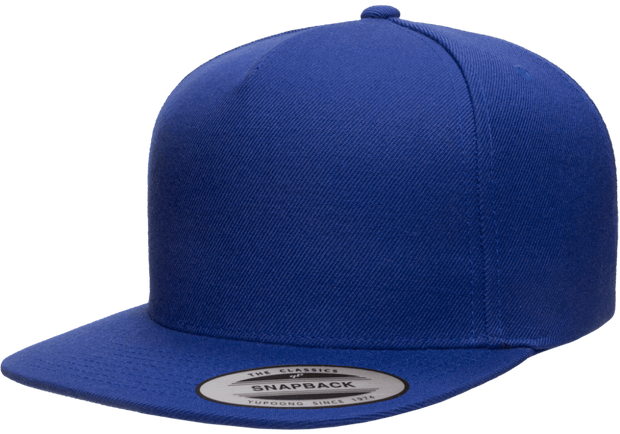 Yupoong 5089M Premium 5-Panel Snapback Hat, Flat Bill Cap - YP Classics®