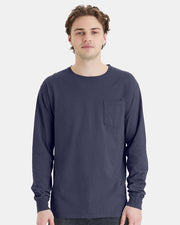 ComfortWash by Hanes Garment-Dyed Long Sleeve T-Shirt With a Pocket - GDH250