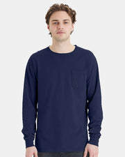 ComfortWash by Hanes Garment-Dyed Long Sleeve T-Shirt With a Pocket - GDH250
