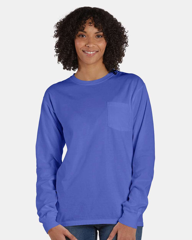 ComfortWash by Hanes Garment-Dyed Long Sleeve T-Shirt With a Pocket - GDH250