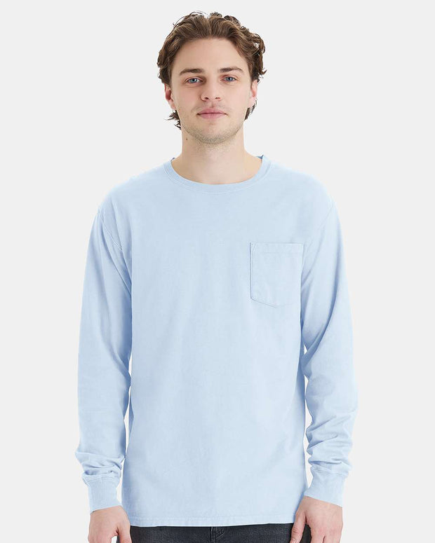 ComfortWash by Hanes Garment-Dyed Long Sleeve T-Shirt With a Pocket - GDH250