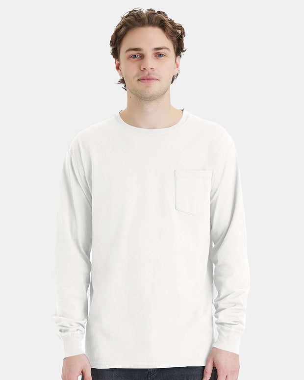 ComfortWash by Hanes Garment-Dyed Long Sleeve T-Shirt With a Pocket - GDH250