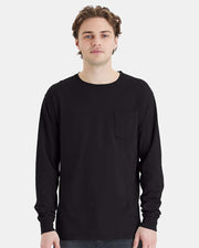 ComfortWash by Hanes Garment-Dyed Long Sleeve T-Shirt With a Pocket - GDH250