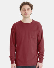 ComfortWash by Hanes Garment-Dyed Long Sleeve T-Shirt With a Pocket - GDH250