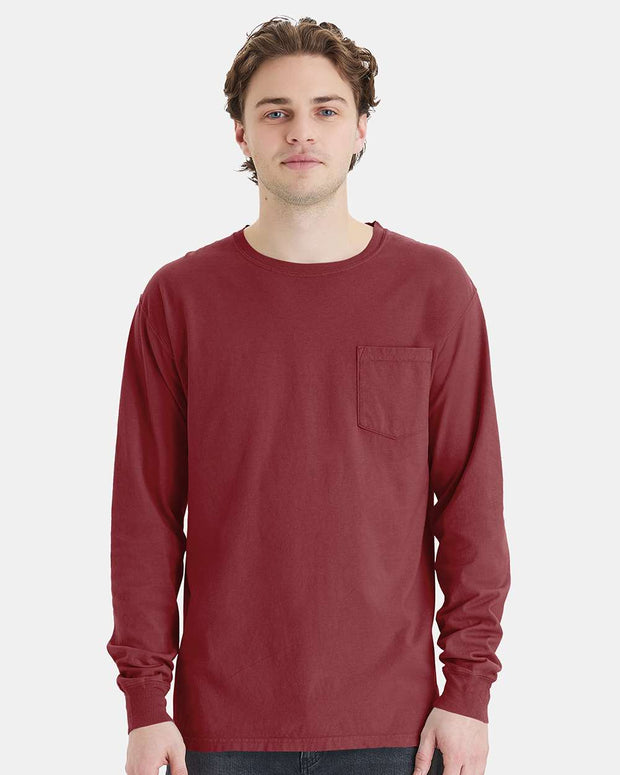 ComfortWash by Hanes Garment-Dyed Long Sleeve T-Shirt With a Pocket - GDH250