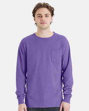 ComfortWash by Hanes Garment-Dyed Long Sleeve T-Shirt With a Pocket - GDH250