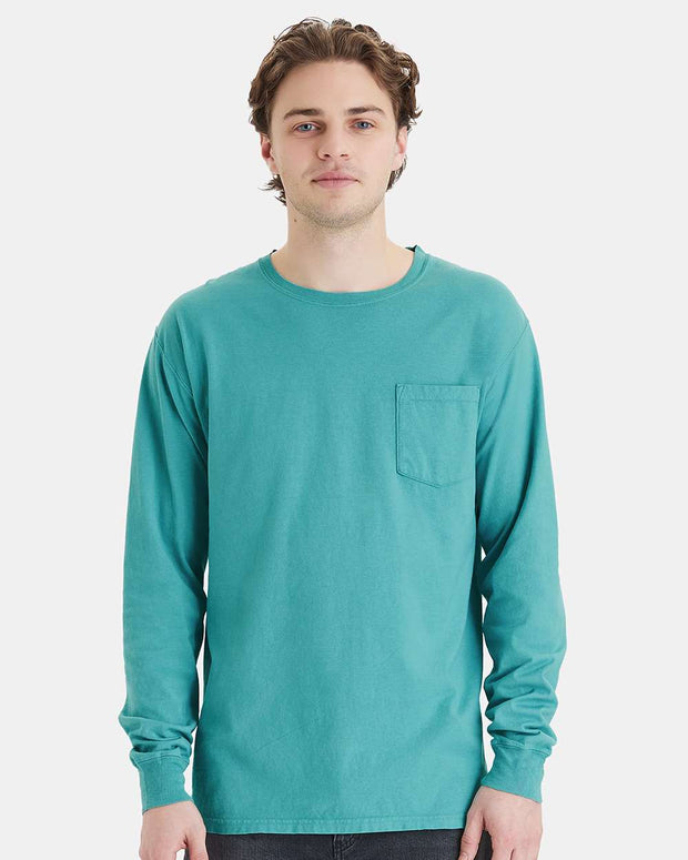 ComfortWash by Hanes Garment-Dyed Long Sleeve T-Shirt With a Pocket - GDH250
