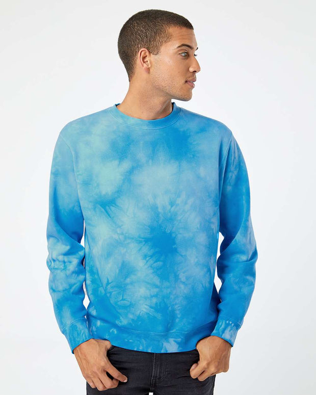 Independent Trading Co. - Midweight Tie-Dyed Crewneck Sweatshirt - PRM3500TD