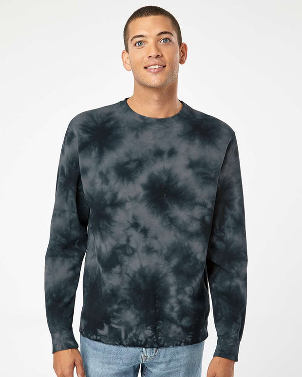 Independent Trading Co. - Midweight Tie-Dyed Crewneck Sweatshirt - PRM3500TD