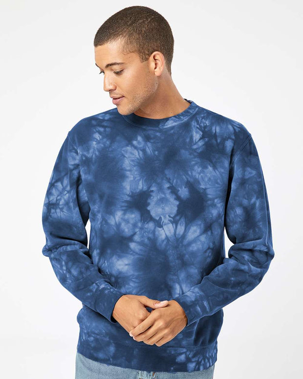 Independent Trading Co. - Midweight Tie-Dyed Crewneck Sweatshirt - PRM3500TD