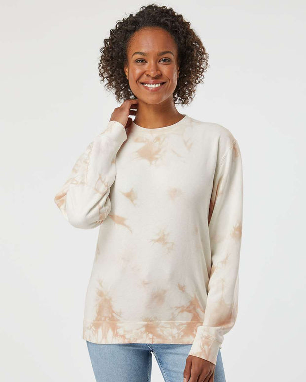 Independent Trading Co. - Midweight Tie-Dyed Crewneck Sweatshirt - PRM3500TD