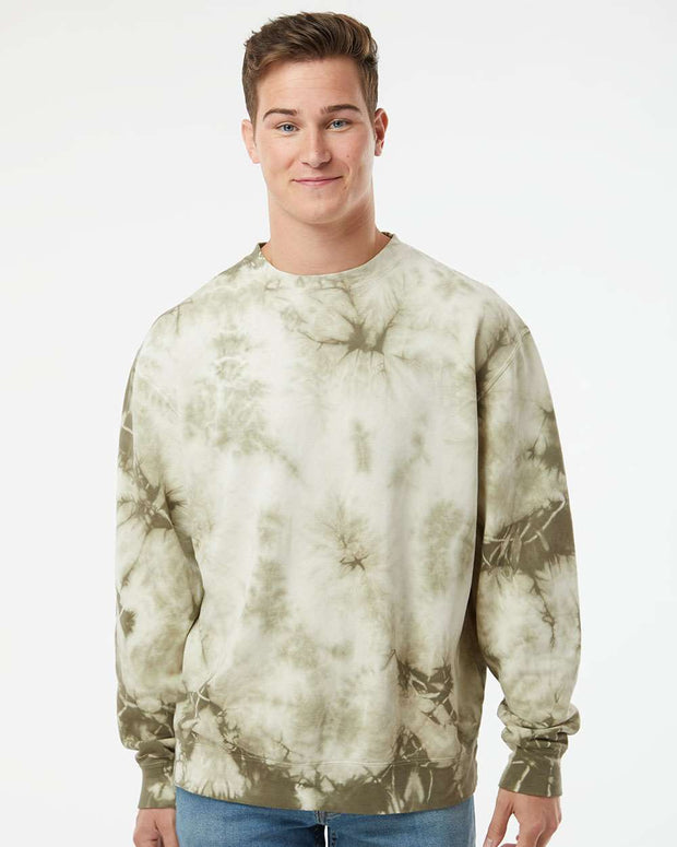 Independent Trading Co. - Midweight Tie-Dyed Crewneck Sweatshirt - PRM3500TD
