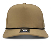 5 Panel Hydro Cap: Desert Brown with Black Rope Snapback