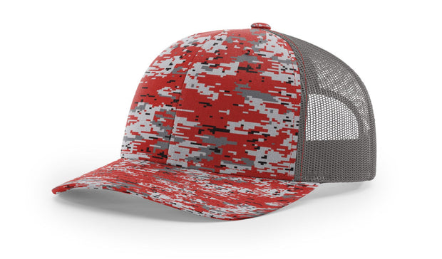 Richardson 112P Camo RED DIGITAL CAMO/CHARCOAL