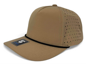 5 Panel Hydro Cap: Desert Brown with Black Rope Snapback