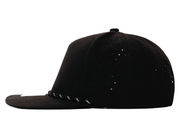 5 panel Hydro Cap: Black - Black/White rope Snapback