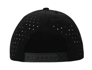 5 panel Hydro Cap: Black - Black/White rope Snapback