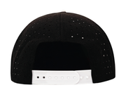 5 Panel Hydro Cap: Black/White Bill with Black/White Rope Snapback