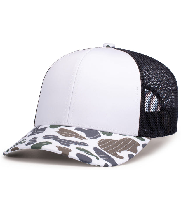 Pacific Headwear P686 Duck Camo Trucker Snapback Cap