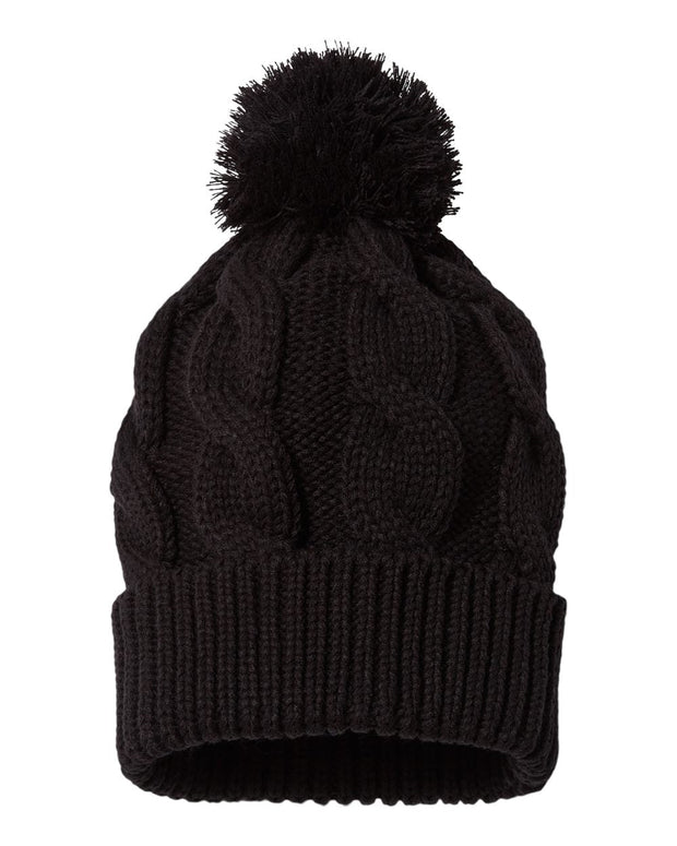 Richardson 141 Chunk Twist Knit Beanie with Cuff & Pom 141R