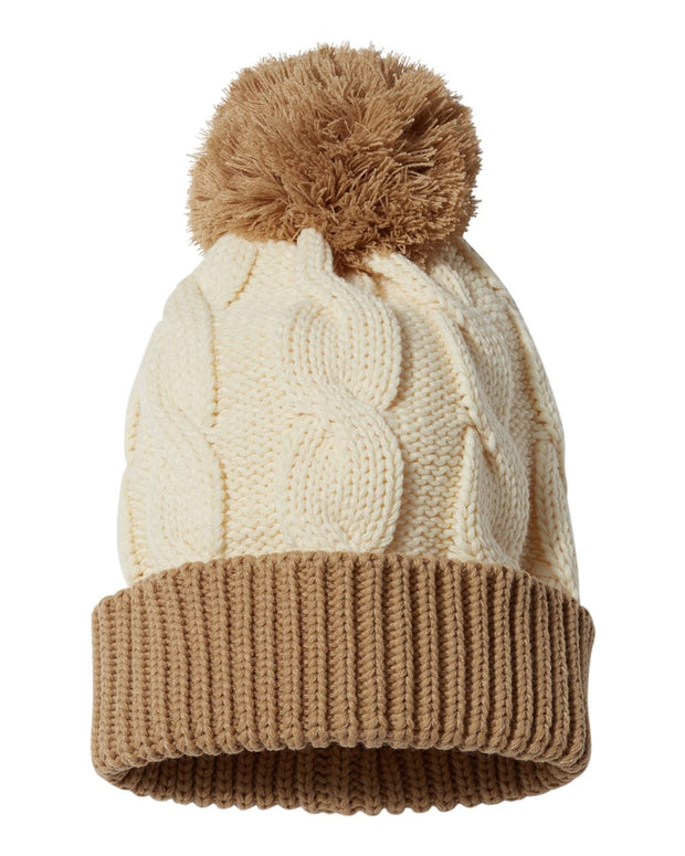 Richardson 141 Chunk Twist Knit Beanie with Cuff & Pom 141R