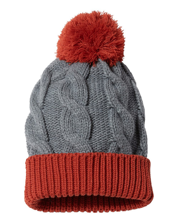 Richardson 141 Chunk Twist Knit Beanie with Cuff & Pom 141R