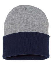 Sportsman SP12T - Colorblocked 12" Cuffed Beanie, Knit Cap