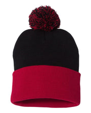 Sportsman SP15 - Pom Pom 12" Knit Beanie, Knit Cap with Cuff, Pom - SP15