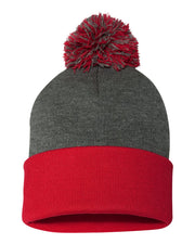 Sportsman SP15 - Pom Pom 12" Knit Beanie, Knit Cap with Cuff, Pom - SP15