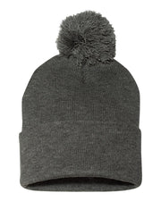 Sportsman SP15 - Pom Pom 12" Knit Beanie, Knit Cap with Cuff, Pom - SP15