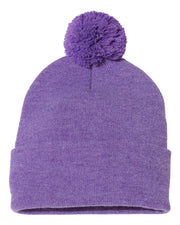 Sportsman SP15 - Pom Pom 12" Knit Beanie, Knit Cap with Cuff, Pom - SP15