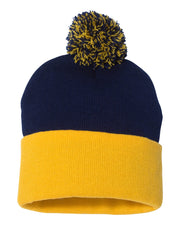 Sportsman SP15 - Pom Pom 12" Knit Beanie, Knit Cap with Cuff, Pom - SP15