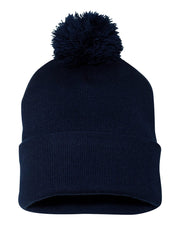 Sportsman SP15 - Pom Pom 12" Knit Beanie, Knit Cap with Cuff, Pom - SP15