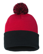 Sportsman SP15 - Pom Pom 12" Knit Beanie, Knit Cap with Cuff, Pom - SP15