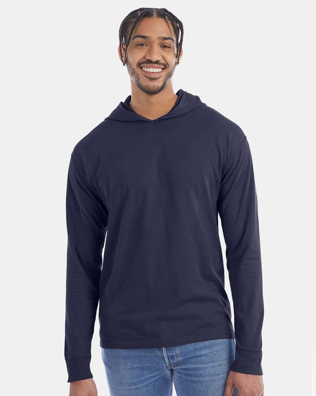 ComfortWash by Hanes Garment-Dyed Jersey Hooded Long Sleeve T-Shirt - GDH280