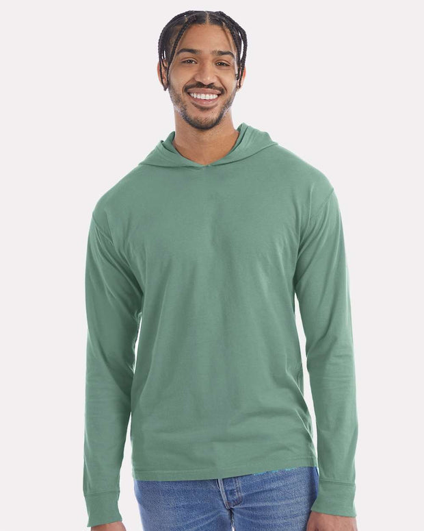 ComfortWash by Hanes Garment-Dyed Jersey Hooded Long Sleeve T-Shirt - GDH280
